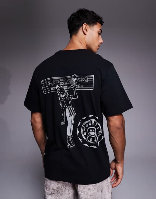 Camiseta negra con motivo estampado Road Trip de ICECREAM, 3 de 5