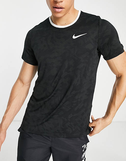 Hombre Tops | Camiseta negra con ribetes SuperSet Dri-FIT de Nike Training - FP51827