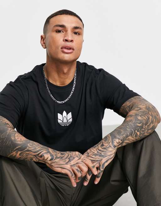 Camiseta negra con trébol 3D de adidas Originals
