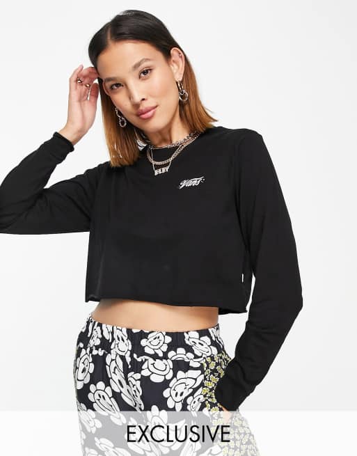 Camiseta negra corta de manga larga Better Together Airbrush exclusiva en ASOS de Vans