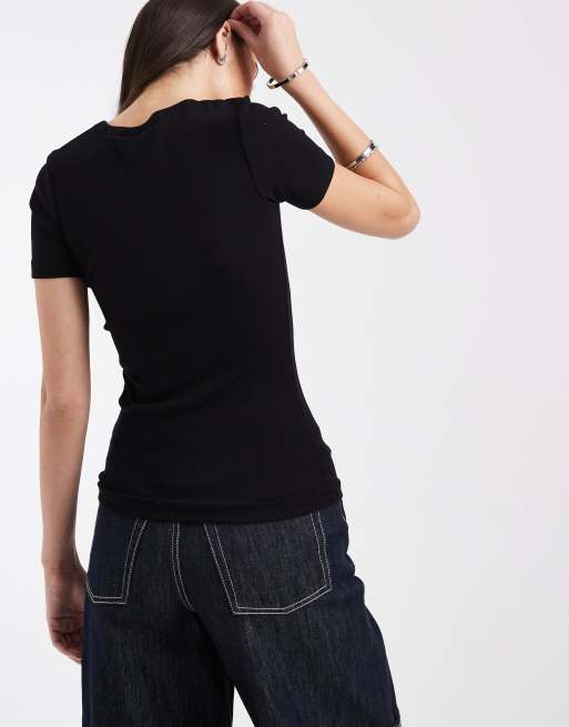 Camiseta negra de canalé de JJXX, 4 de 4