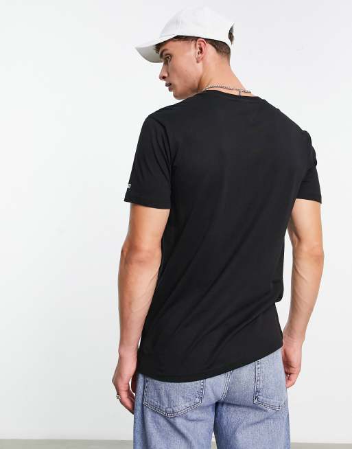 Camiseta negra de corte clásico con logo con serifa de algodón de Tommy Jeans, 2 de 4