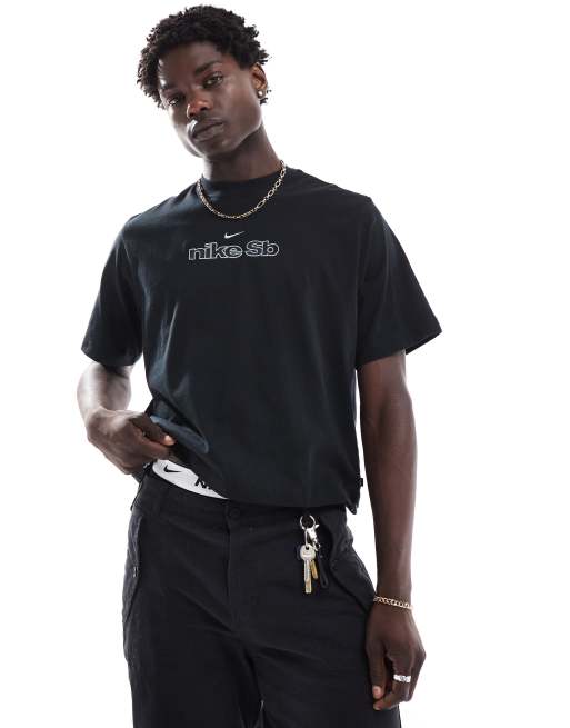 Camiseta negra de corte cuadrado con estampado gráfico de Nike SB