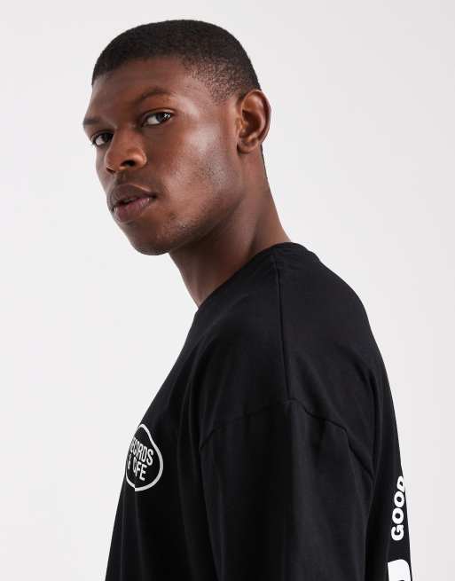 Camiseta negra de corte cuadrado extragrande con estampado gráfico de vino de ASOS DESIGN, 4 de 5