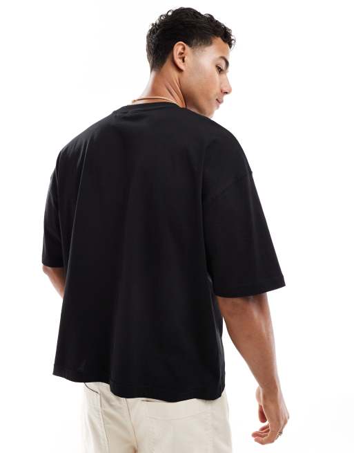 Camiseta negra de corte cuadrado extragrande con estampado gráfico "Sports" de ASOS DESIGN, 2 de 4
