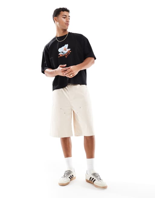 Camiseta negra de corte cuadrado extragrande con estampado gráfico "Sports" de ASOS DESIGN, 3 de 4