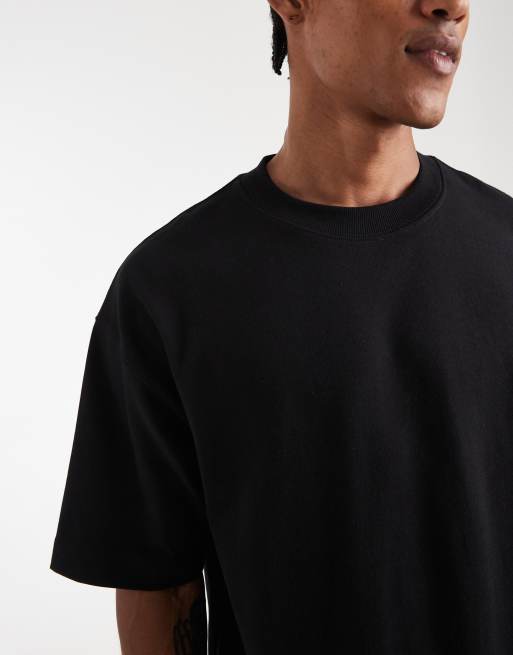 Camiseta negra de corte cuadrado extragrande de tejido muy grueso de ASOS DESIGN, 5 de 5