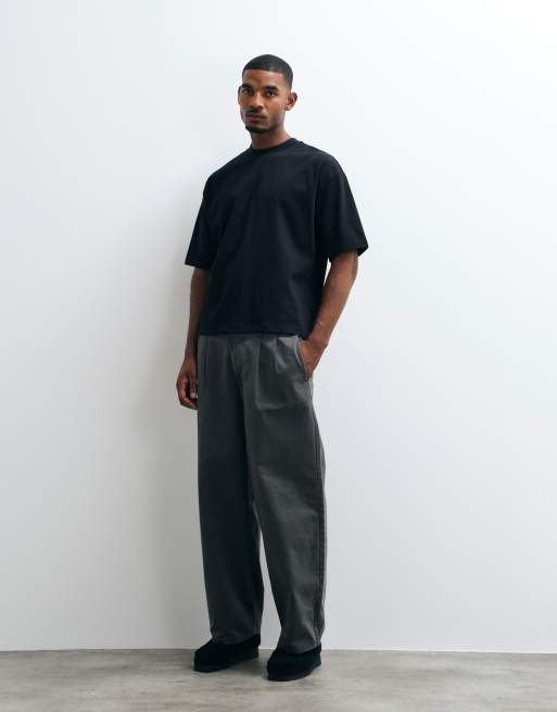 Camiseta negra de corte cuadrado extragrande de tejido muy grueso de ASOS DESIGN, 4 de 5