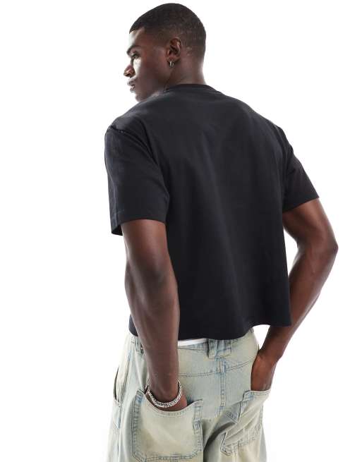 Camiseta negra de corte cuadrado holgado con estampado "Ambient" en el pecho de ASOS DESIGN, 3 de 4