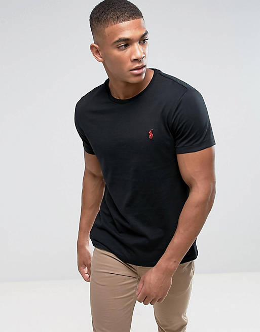 Camiseta negra de corte estándar con cuello redondo de Polo Ralph Lauren
