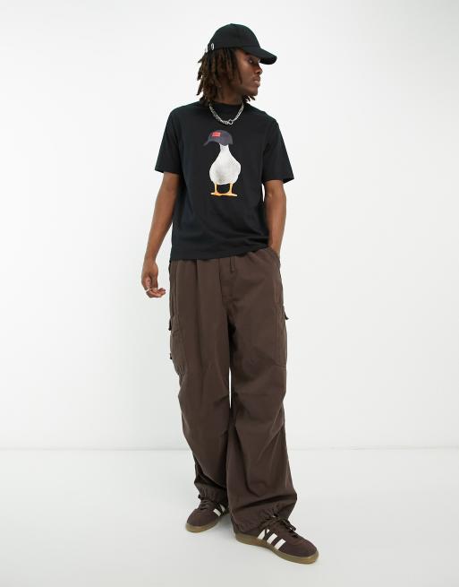 Camiseta negra de corte estándar con estampado delantero Ducky de HUGO, 3 de 4