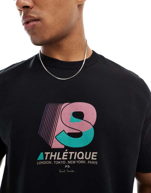 Camiseta negra de corte estándar con logo deportivo de PS Paul Smith, 4 de 4