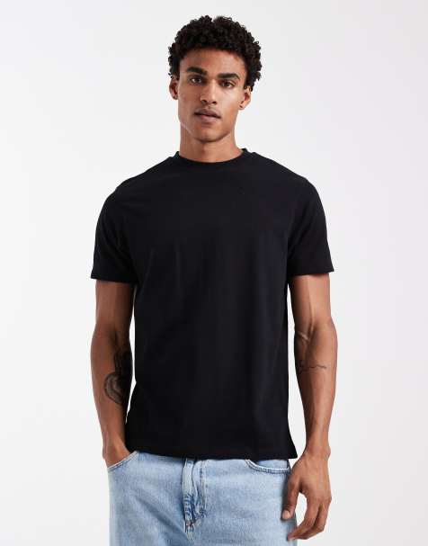 Camiseta negra de corte estándar de tejido grueso de ASOS DESIGN - view 1