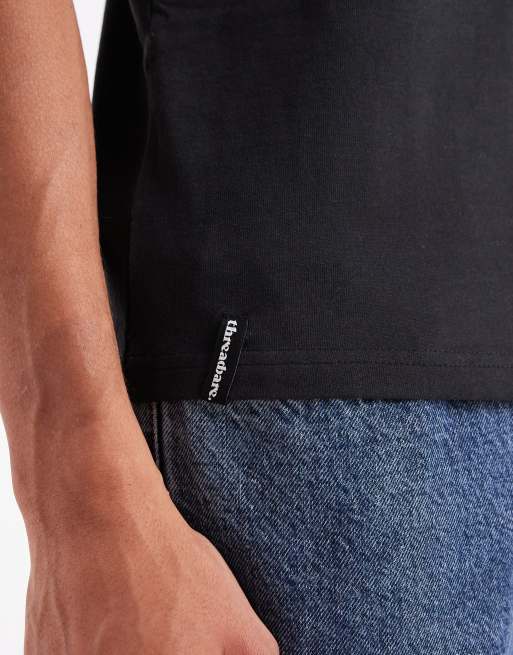 Camiseta negra de corte estándar de Threadbare, 5 de 5
