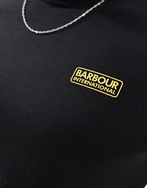 Camiseta negra de corte slim con logo de Barbour International, 3 de 4