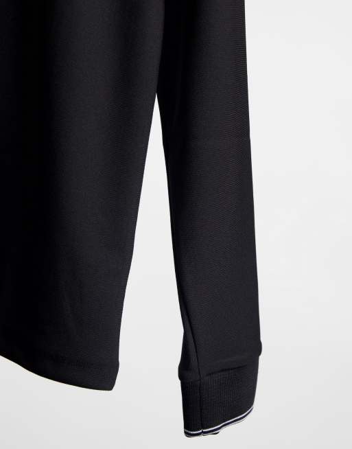 Camiseta negra de corte slim y manga larga Maison de River Island, 4 de 4