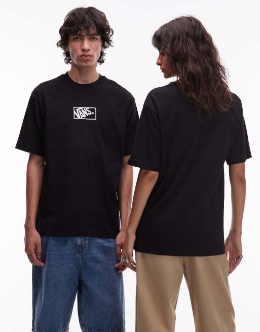 Camiseta negra de corte suelto con recuadro en la parte central del pecho de Vans, 3 de 4