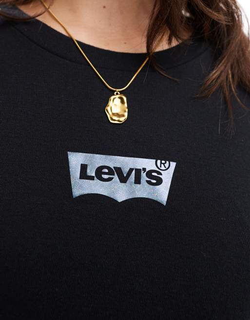 Camiseta levis negra lunares on sale