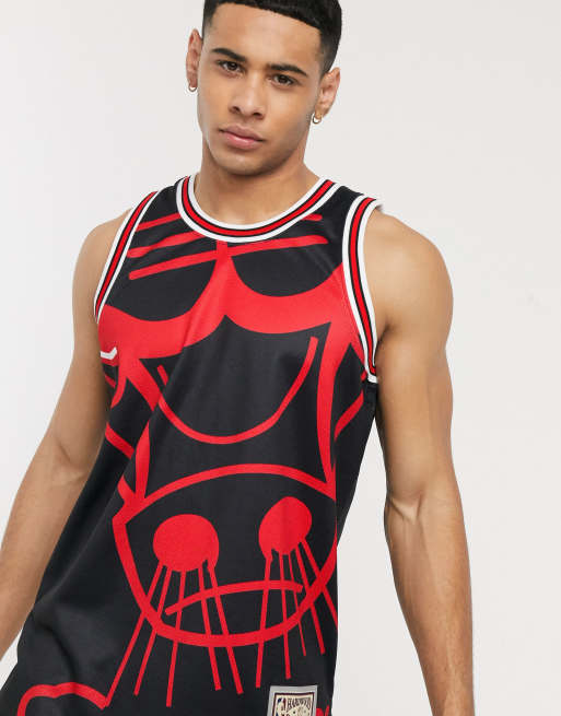 Mitchell & Ness Chicago Bulls - Camiseta de baloncesto con botones de  malla, color negro