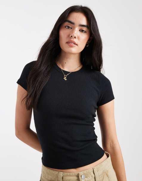 Camiseta negra de manga corta con cuello redondo de Hollister - view 1