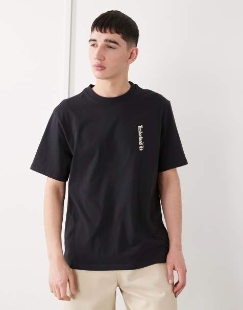 Camiseta negra de manga corta con estampado gráfico del logo ovalado de Timberland - view 1