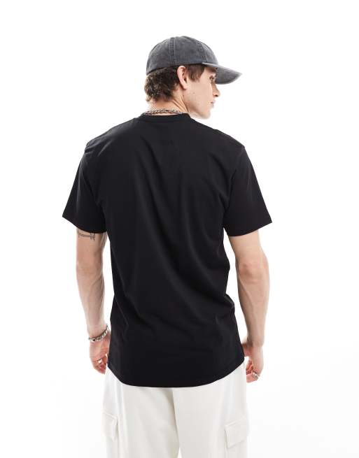 Camiseta negra de manga corta con logo pequeño de estilo universitario de Vans, 2 de 4