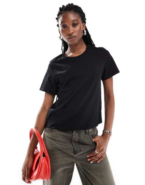 Camiseta negra de manga corta de Monki - view 1