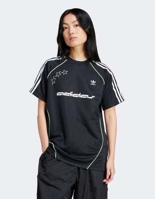 Camiseta negra de manga corta de punto liso de adidas Originals ASOS