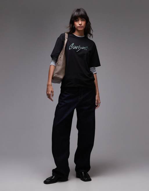 Camiseta negra de manga corta Drip Script de Carhartt WIP , 4 de 4