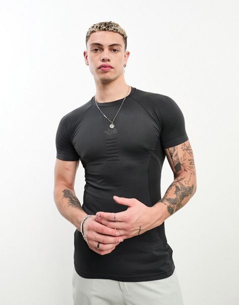 Hombre Muscle Gym Camiseta Entrenamiento Deportes Tee Manga Corta Slim Fit  Tops