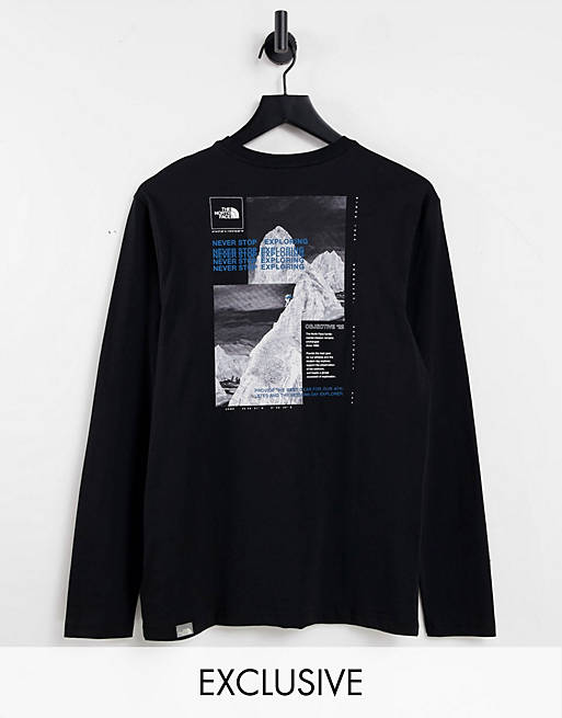 Mujer Tops | Camiseta negra de manga larga Collage exclusiva en ASOS de The North Face - PY02264