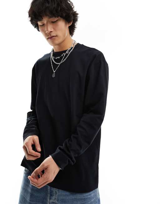 Camiseta negra de manga larga de COLLUSION