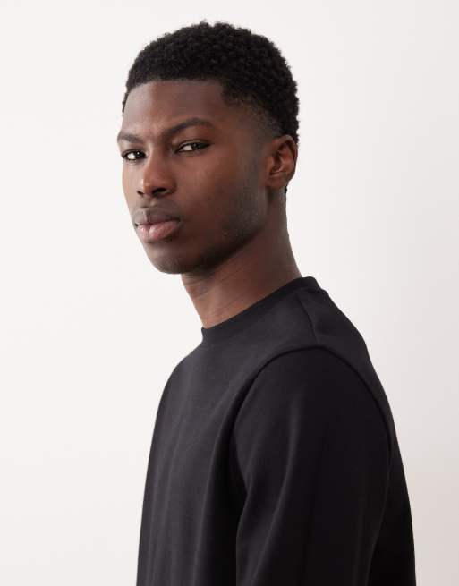 Camiseta negra de manga larga de tejido grueso suave de ASOS DESIGN, 4 de 5