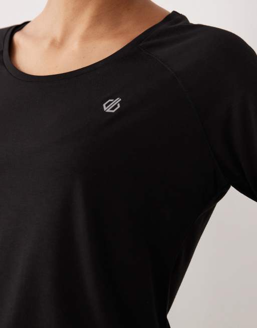 Camiseta negra de manga larga de tejido ligero de secado rápido Serenity de Dare 2b, 4 de 4