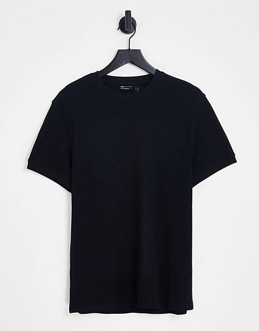 Hombre Other | Camiseta negra de punto de arroz de ASOS DESIGN - WD94398