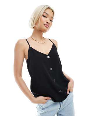 Camiseta de tirantes con botones Birama en punto chocolate