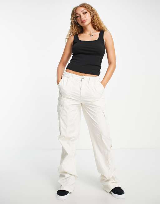 Camiseta negra tirantes con y cuello anchos de ASOS DESIGN Hourglass | ASOS