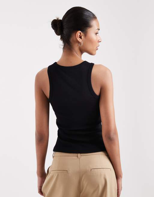 Camiseta negra de tirantes de canalé Frida de JJXX, 4 de 4