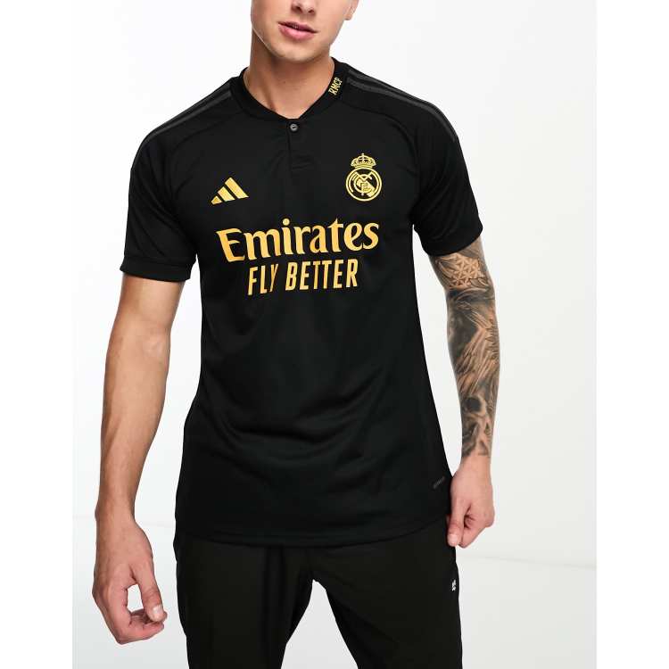 Sudadera negra con capucha y diseño del Real Madrid de adidas Football