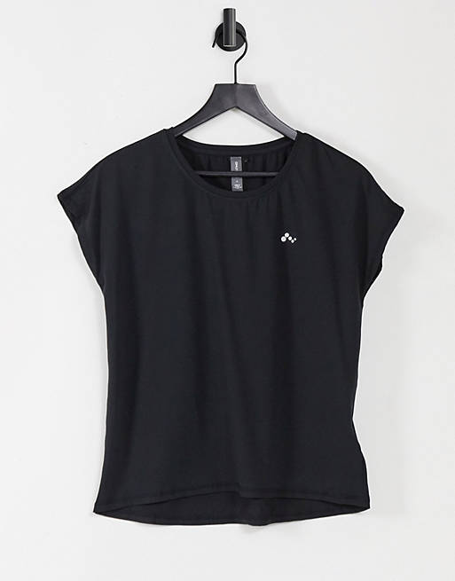 Camiseta negra deportiva suelta de manga corta de Only Play