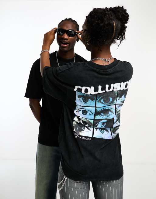 Camiseta negra desgastada sale