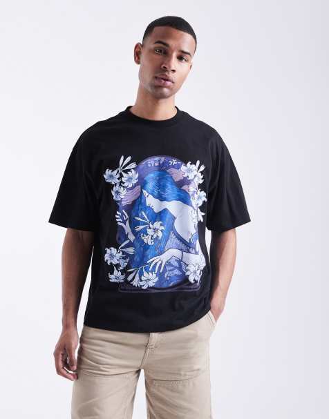 Camiseta negra estampado con estampado gráfico y logo Difluro de HUGO RED - view 1