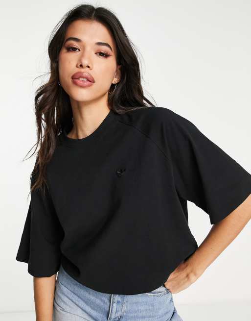 Camiseta negra extragrande básica premium de adidas Originals