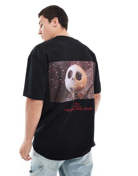 Camiseta negra extragrande con diseño de "Pesadilla antes de Navidad" de HUGO Red - view 1