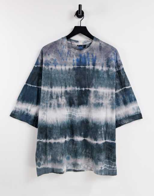 Camiseta negra extragrande con efecto tie dye de ASOS DESIGN
