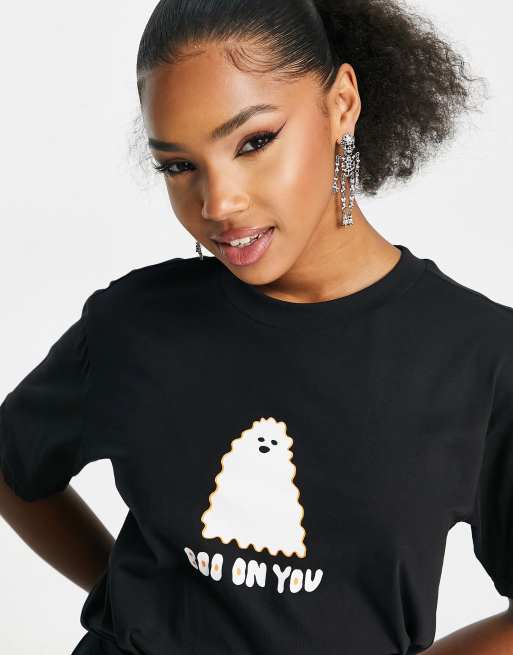 Camiseta negra extragrande con estampado 
