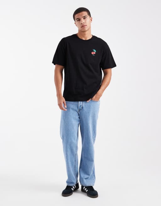 Camiseta negra extragrande con estampado "Borough Market" de Jack & Jones, 2 de 5