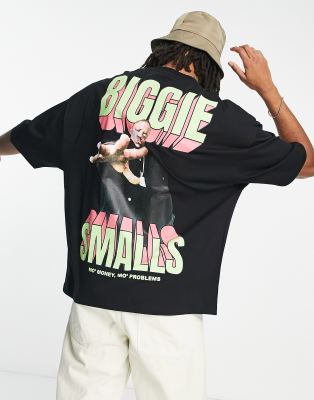 Camiseta negra extragrande con estampado de Biggie Smalls Money en la parte delantera de ASOS DESIGN