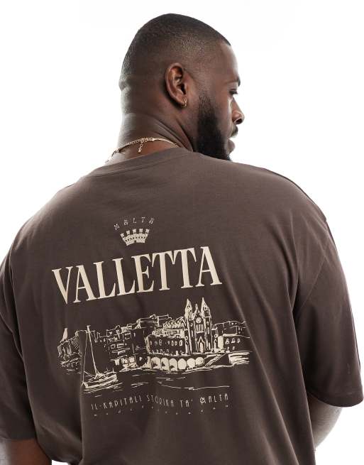 Camiseta negra extragrande con estampado de ciudad en la espalda de ASOS DESIGN