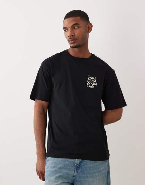 Camiseta negra extragrande con estampado de cóctel en la espalda de ONLY & SONS - view 1